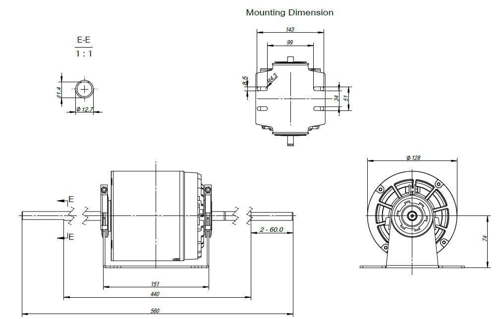 Motor HVAC EC para aire acondicionado